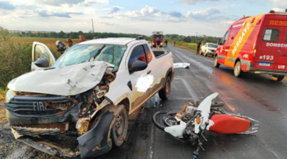 TRÂNSITO DA MORTE - Acidente fatal na BR‑435 provoca a morte de idoso de 62 anos após colisão entre motoneta e picape